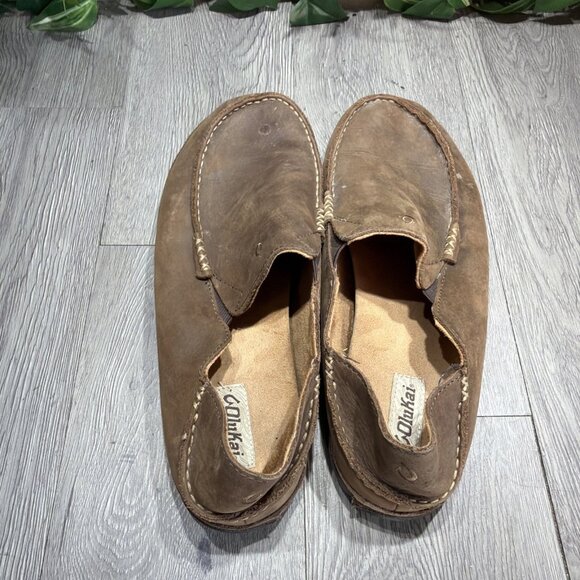 Olukai Moloa Men\'s Leather Slip On Shoes Water Beach Brown Size 13 main image 5
